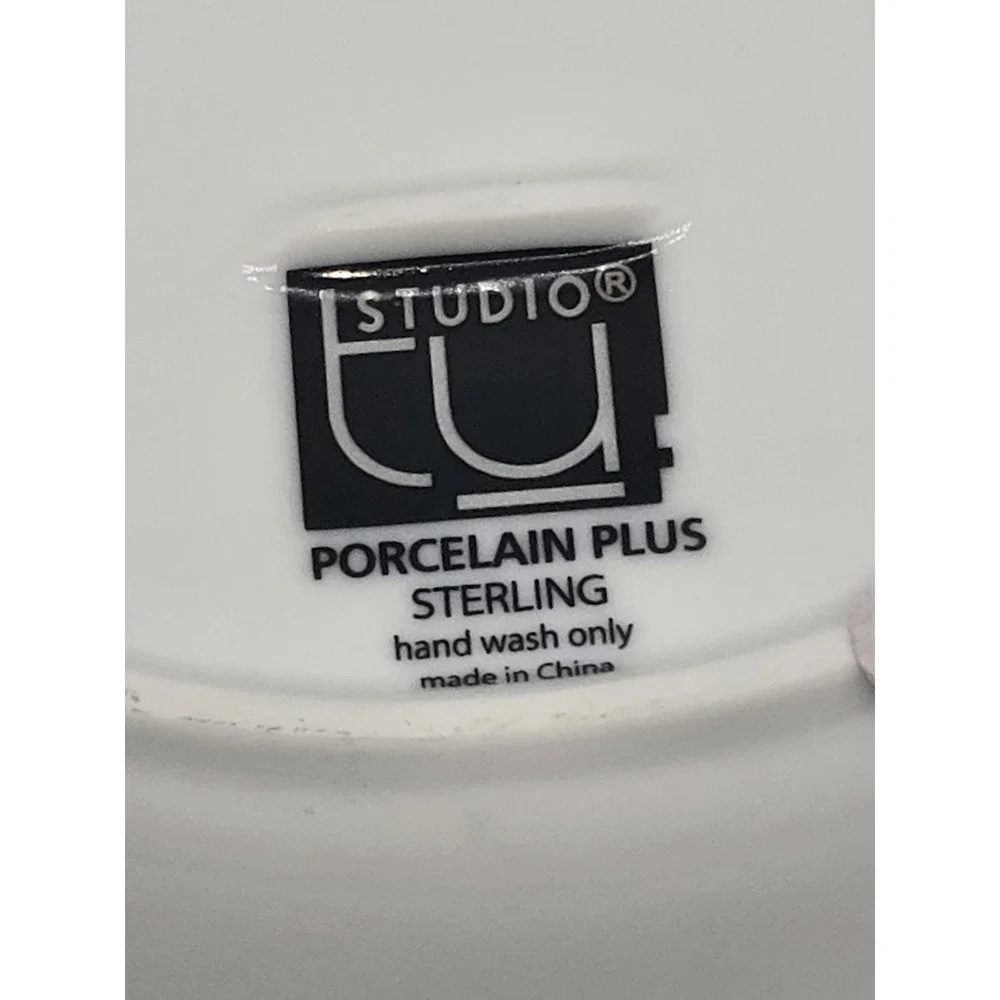 Studio TU Porcelain Plus Sterling Silver Trim Owl Shaped Porcelain Serving Bowl